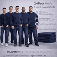 thumbnail image 3 of BILLIONHATS 24 Pack Mens Crewneck Sweatshirts in Bulk, Cotton, Wholesale Screenprinting Sweat Shirts For Men, Layer Shirt (Navy, Large), 3 of 8