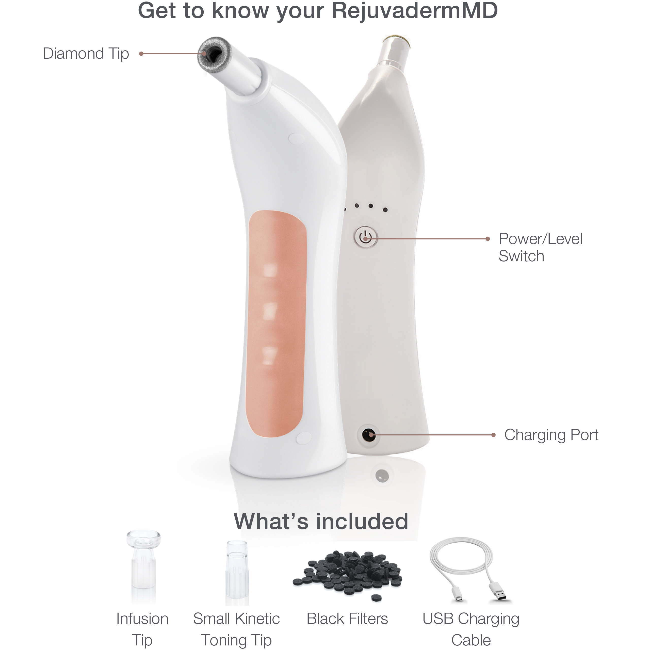 Trophy Skin RejuvadermMD Microdermabrasion Machine - Spa-Quality Diamond Tip and Rechargeable Battery Delivers On-The-Go Professional Dermabrasion Facial Treatments for Radiant Skin & Reduced Wrinkles - image 2 of 7