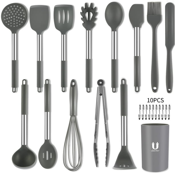 Kitchen Cooking Utensils Set 24 Pcs Non Stick Silicone Cooking Kitchen Utensils Spatula Set With Holder Stainless Steel Handle Heat Resistant Silicone Kitchen Gadgets Utensil Set Walmart Com Walmart Com