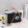 thumbnail image 3 of Triangle Magazine Holder File Organizer, Metal File Sorter, for Books, Magazines, Newspapers, Office, Home (Rose Gold), 3 of 4