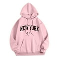 thumbnail image 4 of FAOWME Women's Hoodies With Pocket Long Sleeve Drawstring Letter Print Casual Comfortable Warm Sweatshirt For Fall Winter Daily Wear Pink Xxl, 4 of 4
