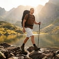 thumbnail image 6 of POENTAB Hiking Cargo Shorts For Men Summer Casual Outdoor Safari Work Golf Shorts with Zipper Pockets Light Khaki, 6 of 9