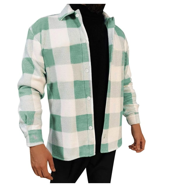 Camisas Deportivas Hombre Moda para hombre Casual Impresión digital 3D Primavera y otoño Moda De Rong Solapa Camisa de manga larga Cárdigan (Mint Green, XL)