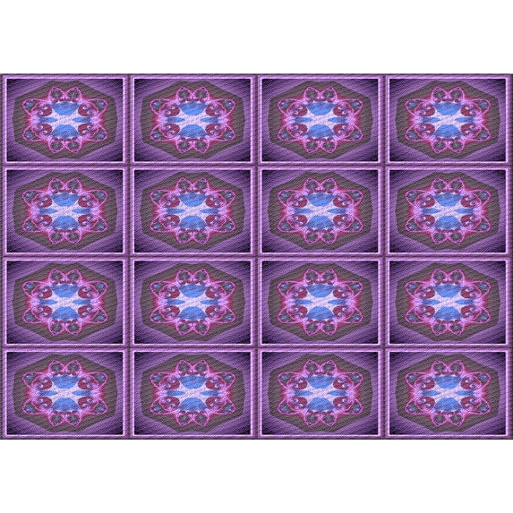 Ahgly Company Machine Washable Indoor Rectangle Transitional Dark Magenta Purple Area Rugs, 8' x 12'