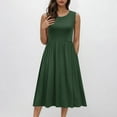 thumbnail image 2 of ZZwxWA Women's Summer Tank Midi Dress with Pockets Sleeveless A-Line Sundress Casual Floral T-Shirt Dress Flowy Beach Sundress Womens Solid Pleated Dresses, 2 of 7