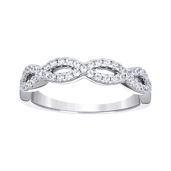925 Sterling Silver Womens Cubic Zirconia Infinity Fashion Ring Size 9 Ring for Women - 2.5 Grams