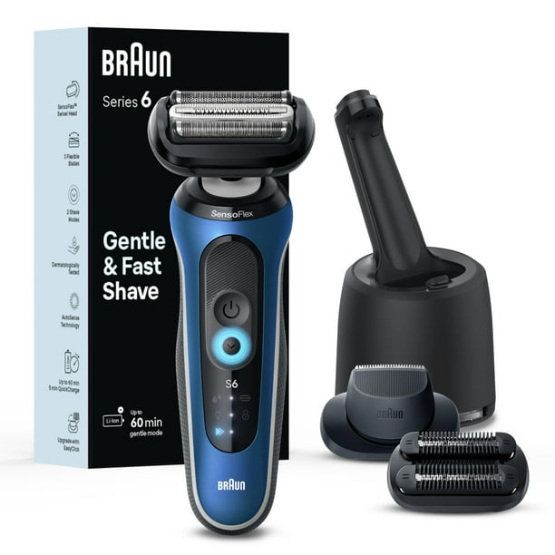 Afeitadora eléctrica Braun Series 6 6177 cc para hombre húmedo y seco azul