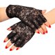 thumbnail image 1 of Black Lace Gloves Ladies Half Finger Lace Gloves Uv Protection For Fancy Dress(2 pairs), 1 of 4