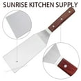 thumbnail image 5 of Sunrise Kitchen Supply Stainless Steel Turner Spatula & Meat Fork with Wood Handle (6" x 3" Spatula), 5 of 8