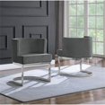 thumbnail image 2 of Velvet Dark Gray Accent Chair with Silver Chrome Base - 1 Chair, 2 of 4