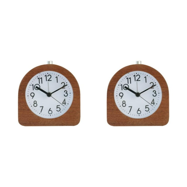 relayinert Wood Exquisite Travel Alarm With No Noise And Small Size For Easy Prevent Oversleep Small And Exquisite Convenient Deep 2Set