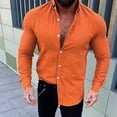 thumbnail image 2 of Mens Linen Button Down Shirts Long Sleeves Summer Beach Casual Regular Fit Shirt Tops, 2 of 7