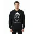 thumbnail image 3 of Gildan Keep It Merry Design Sweatshirt for Men, White Christmas Print Crewneck Sweater, S, 3 of 5