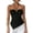 Black, variant on Womens Asymmetrical Hem Halter Tank Top Slim Fit Blackless Metal Ring Front Ruched Top Summer Tie Up Cami Tank Black XXL