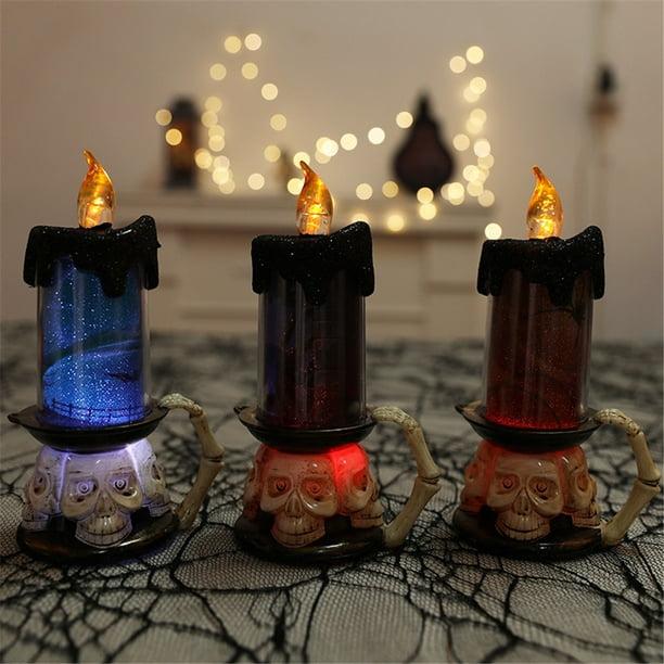 Lot de 6 bougies flottantes Harry Potter, bougies coniques LED sans flamme  de 6,9 pouces, chandeliers à piles pour les décorations d'anniversaire