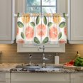 thumbnail image 2 of Yayeee Kitchen Curtains Tier Pair Light Filtering 27"x24" Rod Pocket Short Cafe Window Panel, Watercolor Orange, 2 of 7