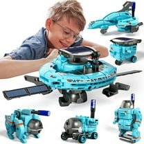 6-in-1 Solar Robot Kit, DIY Building Set with Solar/Battery Power, Space Themed Educational STEM Toy for Creative Assembly