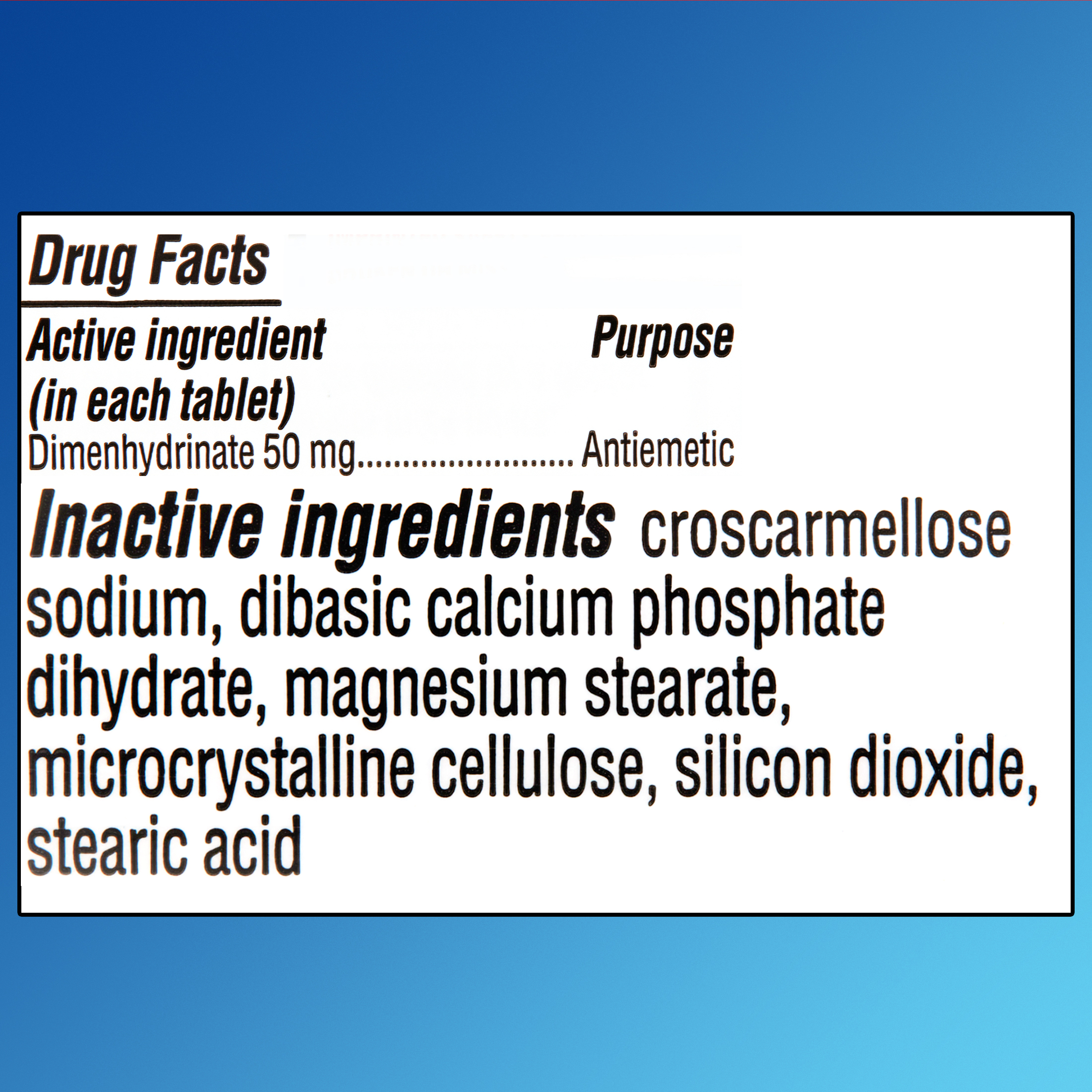 Equate Tabletas de Alivio para el Mareo por Movimiento Dimenhidrinato, 50 mg, 100 unidades, Comparar con Ingredientes Activos de Dramamine® Fórmula Original 3