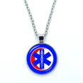 thumbnail image 3 of Collar con colgante de logotipo de símbolo paramédico de técnico médico de emergencia, cúpula de cristal, cabujón, estrella de la Vida Azul, señal EMT, regalo de joyería, 3 of 4