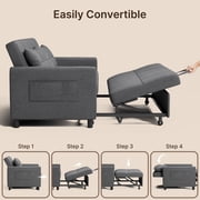 Sofa Bed, Lofka 70 Convertible 3-in-1 Sleeper Sofa Bed for Living Room and Small Space,Dark Grey
