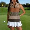 thumbnail image 2 of Golf Shirts for Women Sleeveless Zip Collared Athletic Tank Tops with Print, Golf and Tennis Performance Top White M, 2 of 6