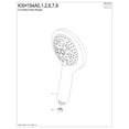 thumbnail image 3 of Kingston Brass KXH154A2 Vilbosch 5-Function Round Hand Shower, Polished Brass, 3 of 5