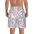 thumbnail image 3 of Kdxio Lavender Flowers Pattern Mens Casual Shorts - Drawstring Summer Beach Sports Shorts for Men, 3 of 9