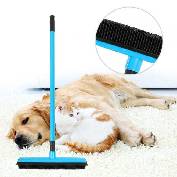 Rubber Broom, Easily Remove Hair Broom Easy To Clean Pet Hair Removal Tool Carpet Sweeper Durable With Lint Brush For Cleaning Hair