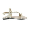 thumbnail image 3 of Ventutto White Riveted Embellished Strappy Sandals-9 for womens, 3 of 5