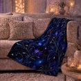 thumbnail image 6 of Galaxy Floral Petal Constellation Pattern, Mystical Celestial Art Scene, Warm Flannel Blanket for Sunroom and Reading Nook, Celestial Art Lovers Housewarming Gift, Fantasy Home Decor, 6 of 9