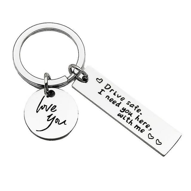 Stainless Steel Drive Safe Letter Keychain I Need You Here With Me Key Ring Gift zhangyuxiang LED