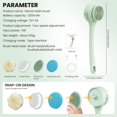 thumbnail image 6 of Electric Body Brush Back Scrubber for Shower, Auto Spinning Exfoliating Massage Bath Brush Rechargeable, Dual Long Handle, Deep Cleansing, Waterproof, Rotating Body Brushes with 4Brush Heads, 6 of 8
