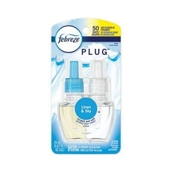 PLUG Air Freshener Refills Linen and Sky, 0.87 oz, 6/Carton
