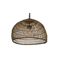 thumbnail image 6 of Kouboo Luhu Open Weave All Weather Cane Rib Outdoor Dome Pendant Lamp Coastal LED Black Dome Outdoor Pendant Lights Shades, 6 of 9