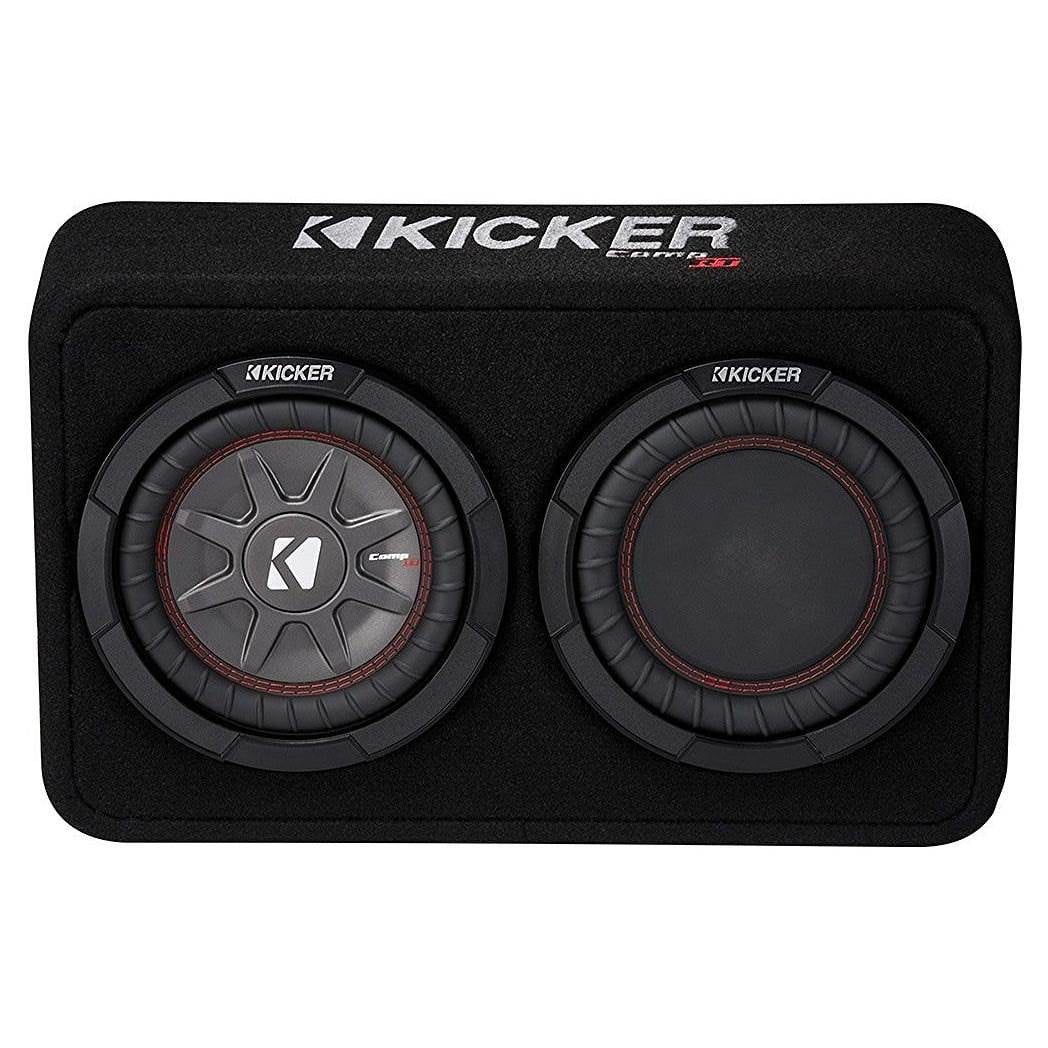 Kicker CompRT 600W Dual Loaded 8" 2 Ohm Shallow Sealed Subwoofer Box