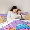 thumbnail image 4 of Castle Fairy Sport Baseball Bat Twin Comforter Sets 2pcs, Ice Cream Drip Bedding Set, Purple Blue Pink Yellow,1 Comforter and 1 Pillowcase, 4 of 6