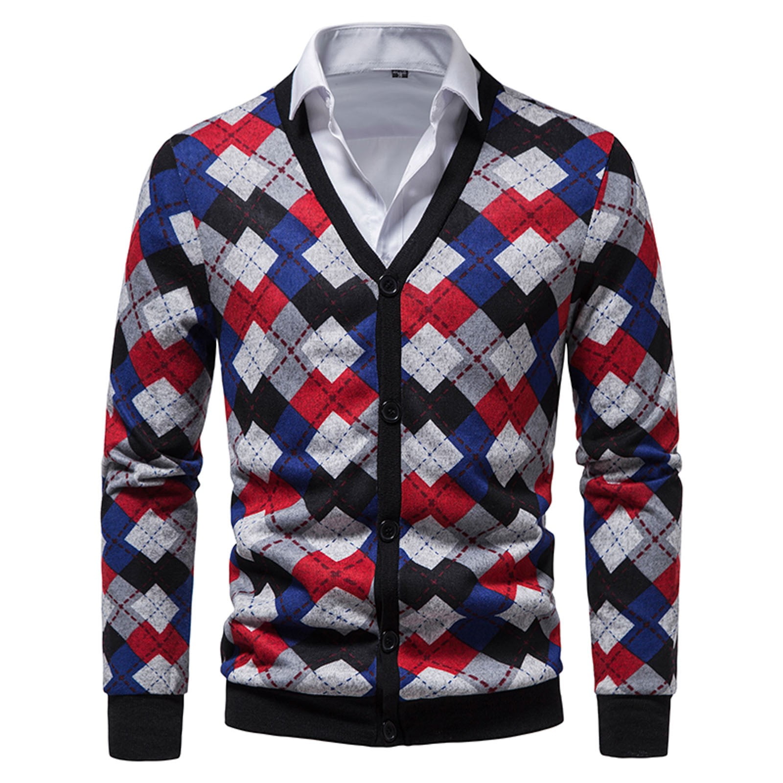 kpoplk Men Knitted Buttons Cardigan Sweater Mens Cardigan Sweater