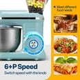 thumbnail image 5 of SPECSTAR 3 in 1 Multifunctional Stand Mixer with 6 Quart Stainless Steel Bowl, 650W 6 Speed Tilt-Head Meat Grinder, Juice Blender, Blue, 5 of 8