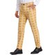 thumbnail image 5 of Pantalones de negocios de cuadros ligeros para hombre Inspire Chic, corte regular, frente plano, talla 30, color amarillo, 5 of 7