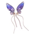 thumbnail image 1 of Fairy Butterfly Wings Earrings Fantasy Jewelry Gradient Colorful Rhinestone Sequins Long Tassel Stud Earrings, 1 of 3