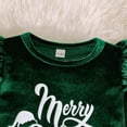 thumbnail image 5 of ENFLASH 3-24M Newborn Baby Girl Christmas Outfits Toddler Santa Long Sleeve Romper Pants Hat Clothes Set, Xmas Green, 5 of 11