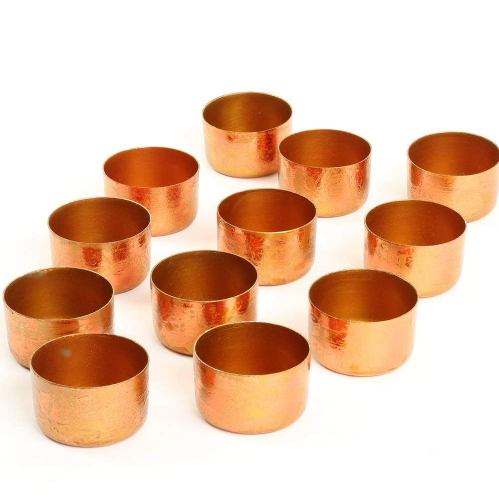Koyal Wholesale Rose Gold Copper Metal Tealight Candle Holder Cups, Set ...