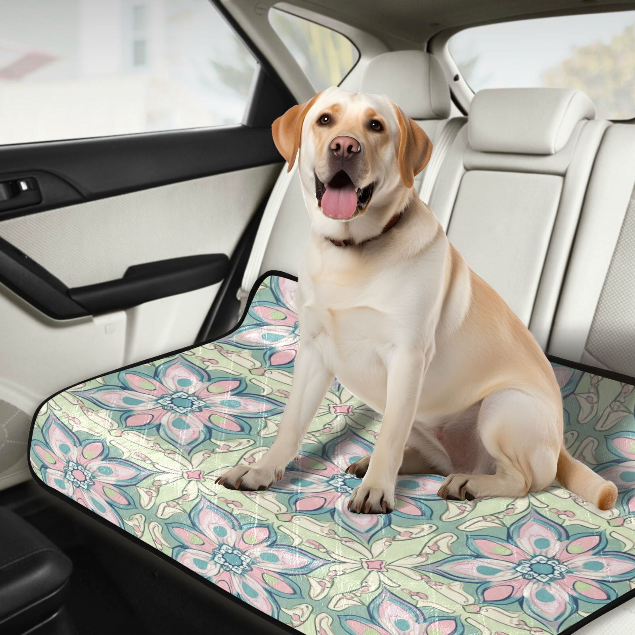 Qxltty Persian Style Motifs Cat litter Pads Pet Set of 2 Diaper Mats Center Anti-leakage Layer Absorbent Soft and Comfortable