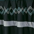 thumbnail image 4 of Chezmoi Collection Arden 4-Piece Modern Teal/Black/Gray Zigzag Stripe Embroidery Window Curtain Panel Set with Sheer Backing Valance Tassels, 120 inch x 84 inch, 4 of 9