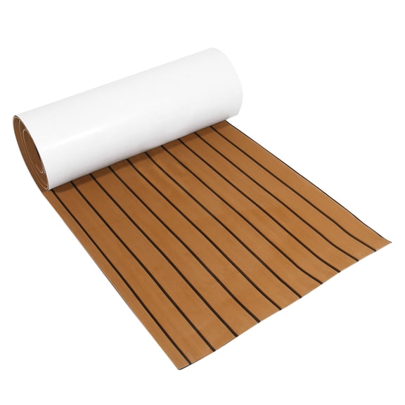 95"x24" 0.2" Thickness EVA Decking Sheet Mat for Boat Yacht Marine Deck Pad RV Car Trunk Flooring Carpet Brown Black