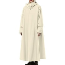 Qepwscx Long Hooded Raincoat Safety PVC Waterproof Emergency Rain Jacket Poncho for Men Adults XL_XXXXL