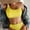 Yellow, variant on Babysbule Swimsuits for Women Womens Solid Two Piece Push-Up Pad Swimwear Swimsuit Beachwear Set