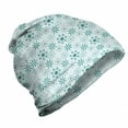 thumbnail image 1 of Floral Unisex Beanie, Continuous Flower Symbols, Hiking Outdoors, Baby Blue and Cadet Blue, by Ambesonne, 1 of 1