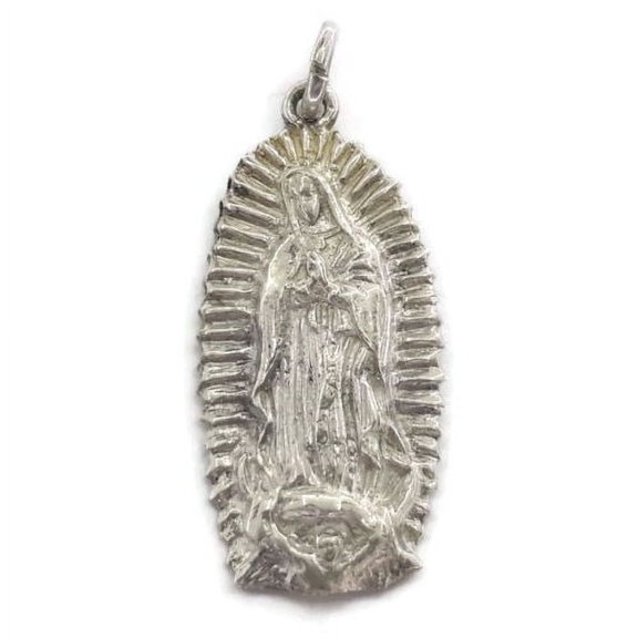 VIRGIN OF GUADALUPE CHARM PENDANT .925 STERLING SILVER