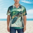 thumbnail image 2 of Disketp Hawaiian Shirts for Men,Watercolor Turtle1 Print Mens Casual Short Sleeve Button Down Shirts Beach Shirt, 2 of 7